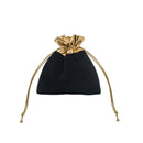 Black Velvet Pouch with Metallic Top