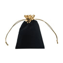 Black Velvet Pouch with Metallic Top