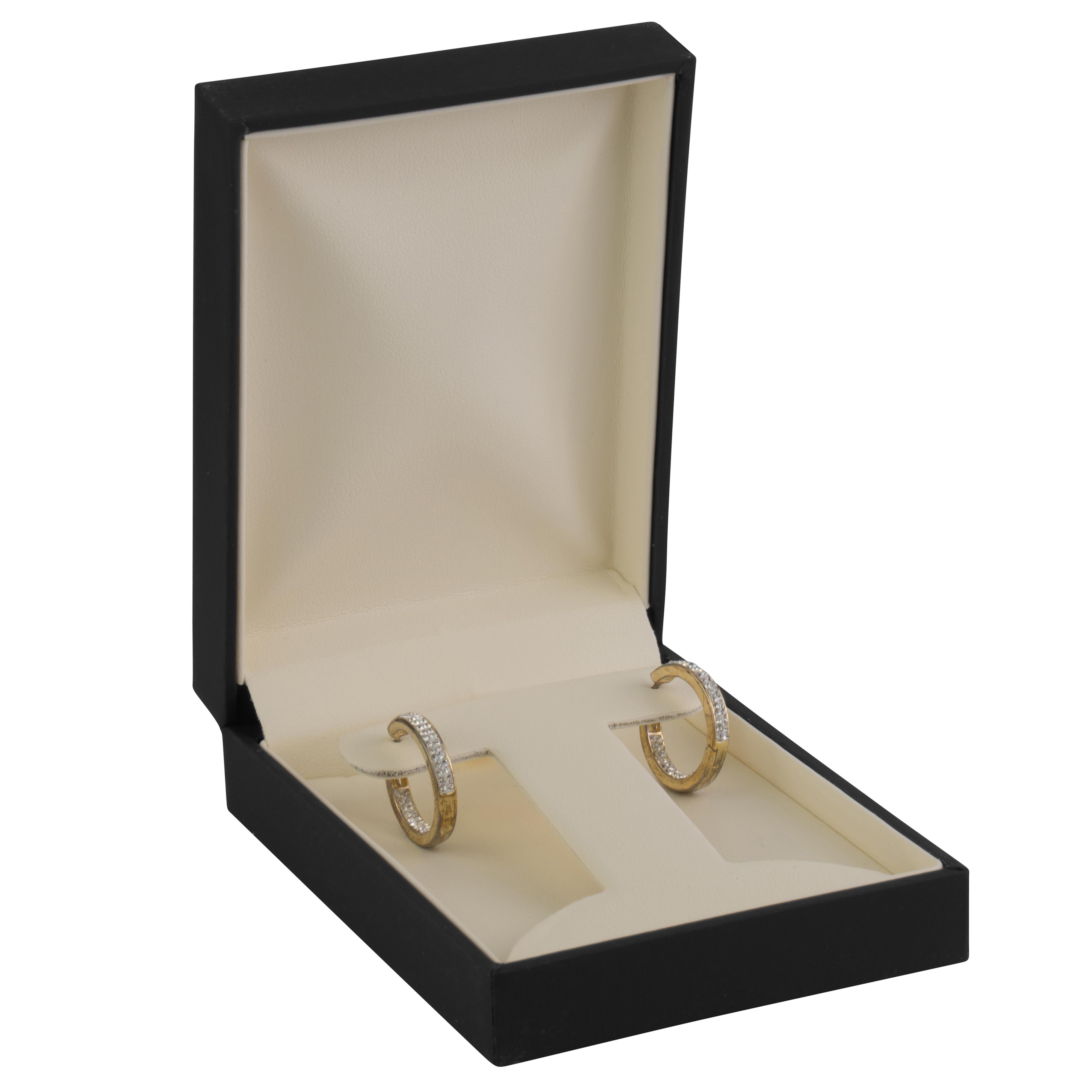 Matte Paper Covered French Clip Earring Box with Matching Moulded Slee
