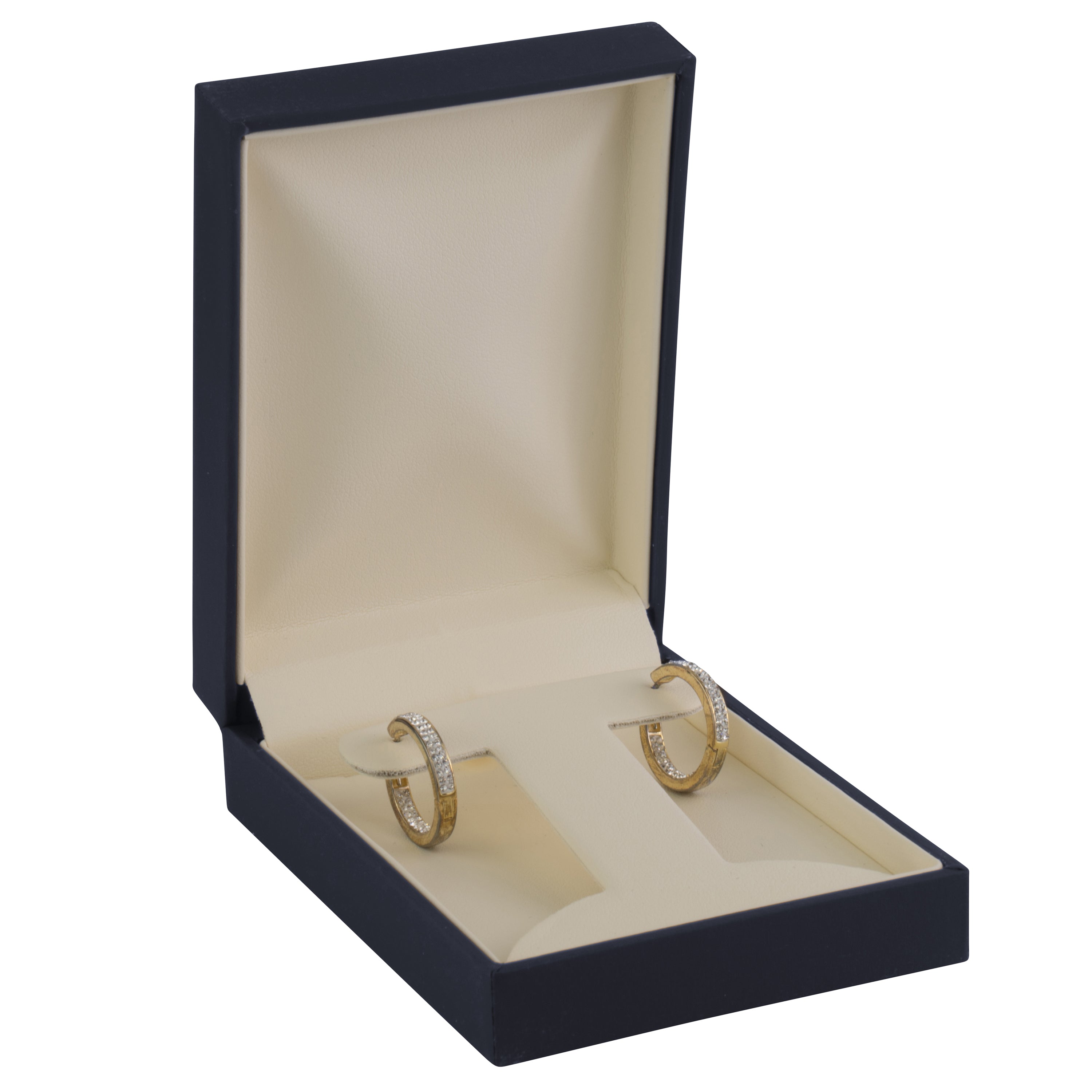 Matte Paper Covered French Clip Earring Box with Matching Moulded Sleeve