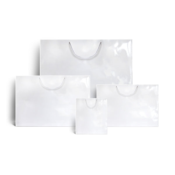 Saville White Tint on White Gloss Paper Bag - 16" x 19" x 6"