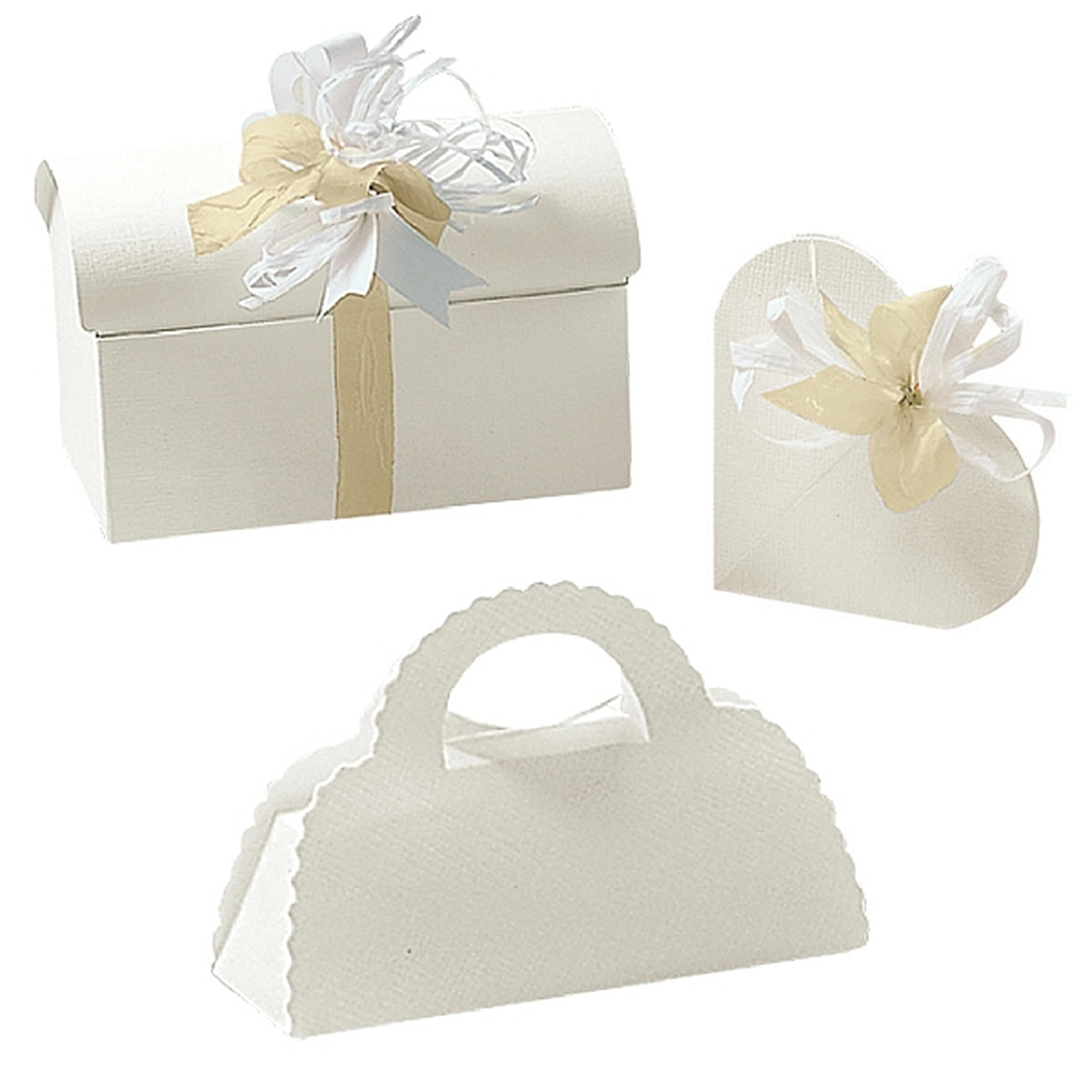 White Linen Confection Boxes