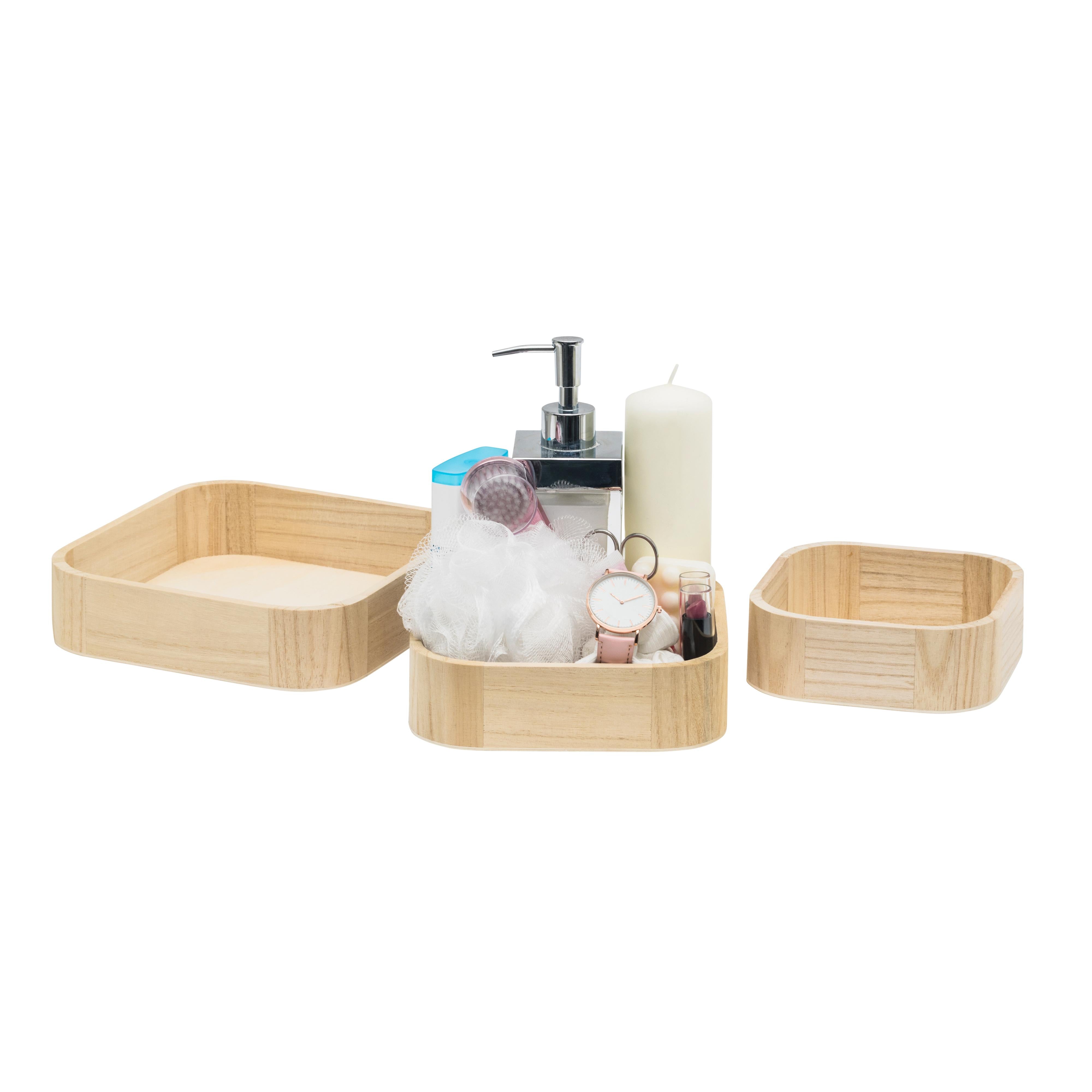 Square Paulownia Wood Basket