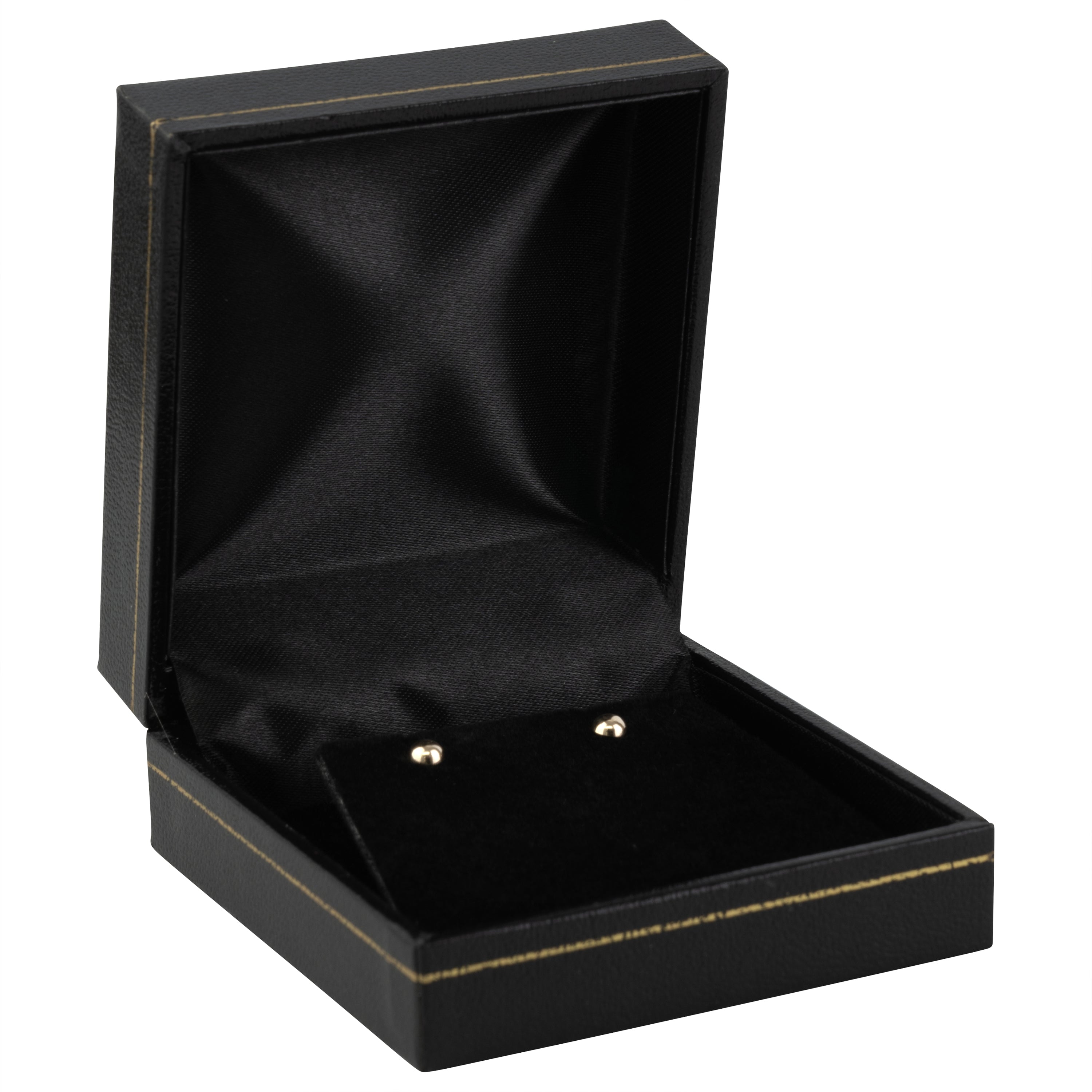 Paper Covered Clip Earring Box with Gold Accent